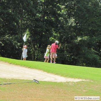 Celebrating a great putt